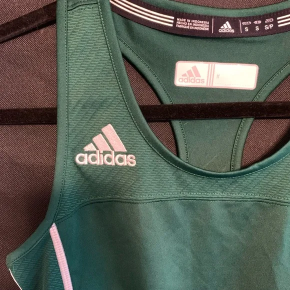 Adidas compression climacool running gym tank green MSRP $40 NWT small workout - Picture 3 of 5
